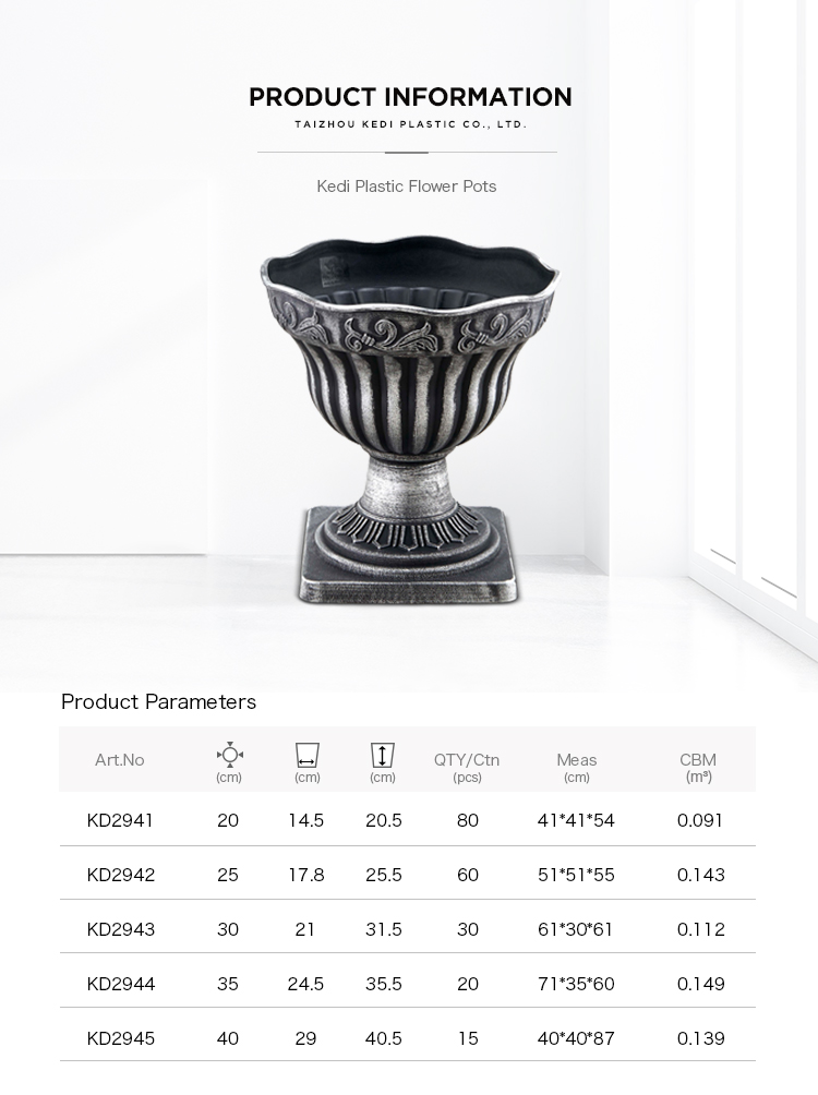 Plastic Flower Pot Urn Planter Pot