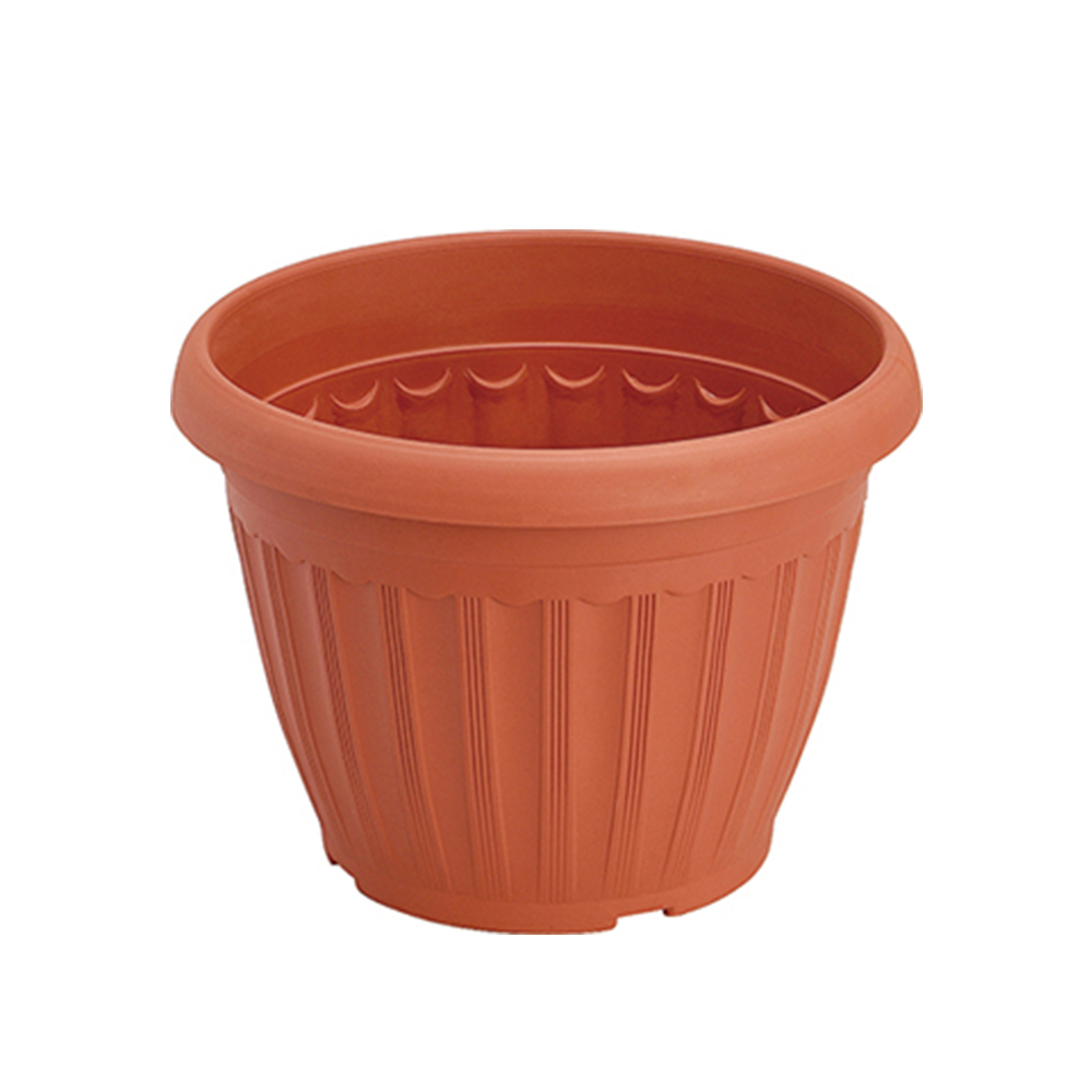 Classic Ribbed Plastic Planter Set – Durable & Versatile