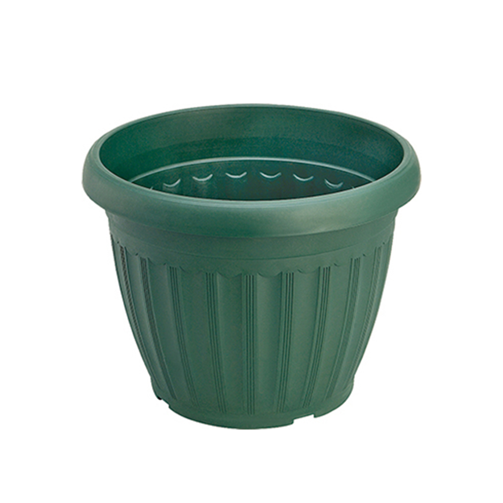 Classic Ribbed Plastic Planter Set – Durable & Versatile
