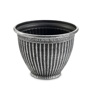 Classic Ribbed Plastic Planter – Durable & Versatile