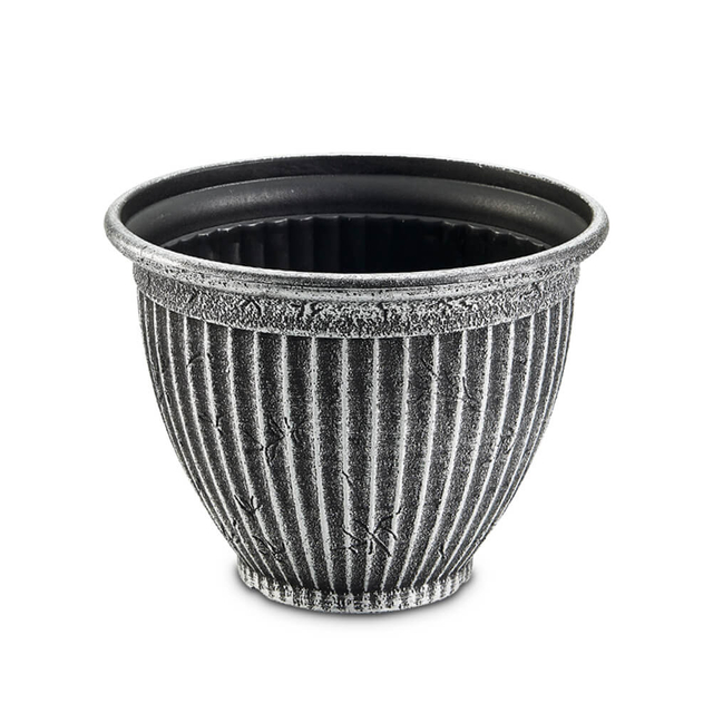 Classic Ribbed Plastic Planter – Durable & Versatile