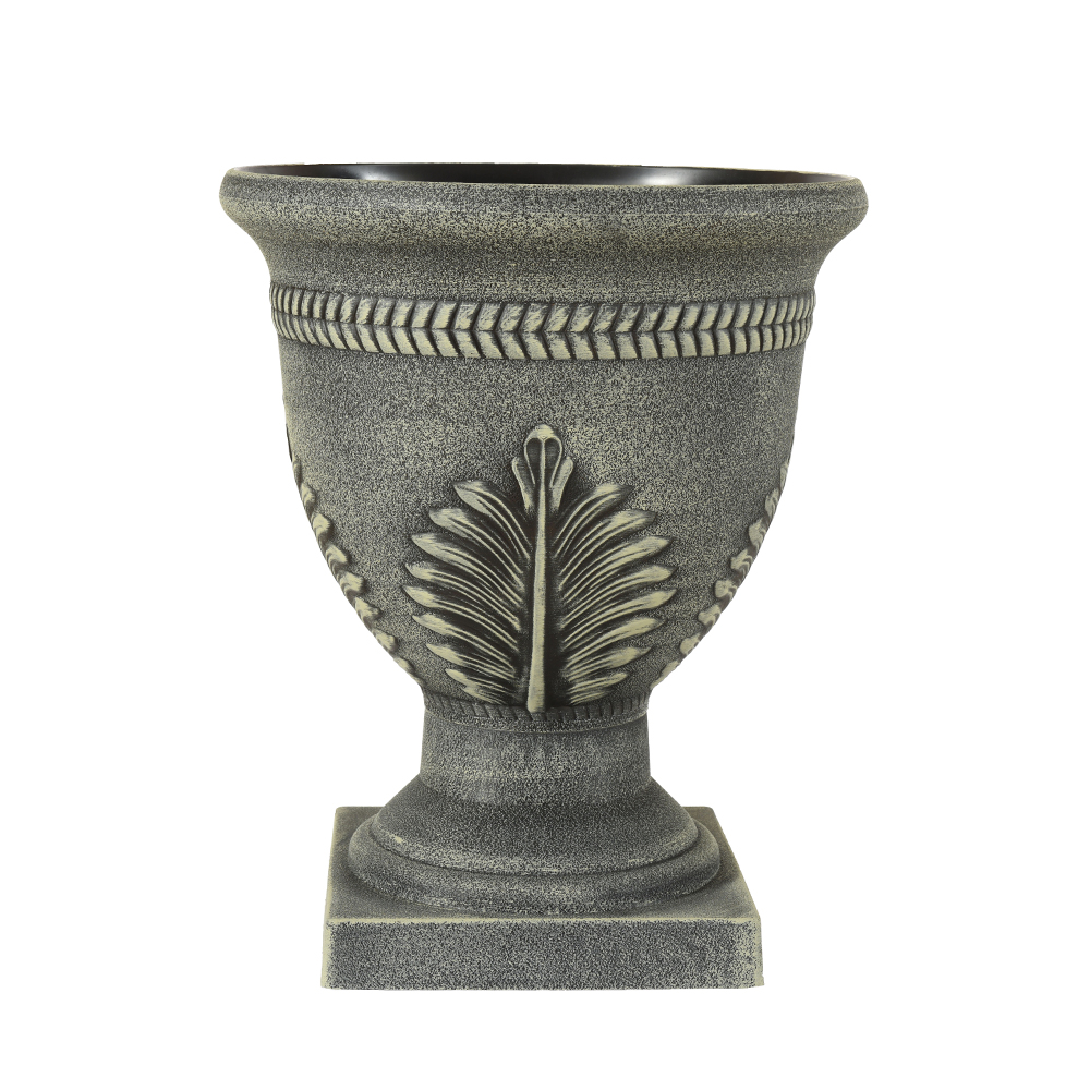 Leaf Pattern Plastic Urn Flower Pot