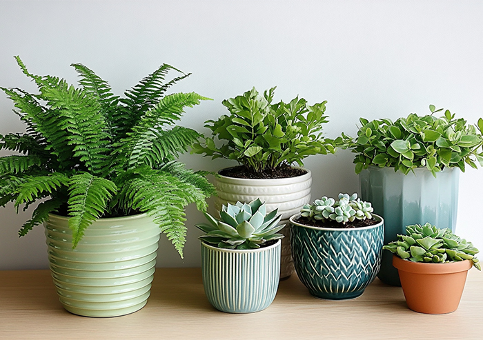 Custom surface finishes for Kedi painted plastic flower pot