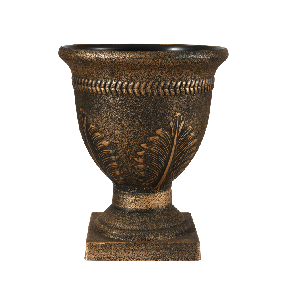 Leaf Pattern Plastic Urn Flower Pot