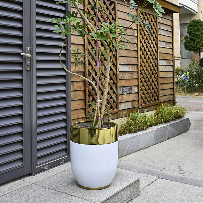 Wholesale Black Round Large Planters Outdoor Round Flower Plant Pot Sets