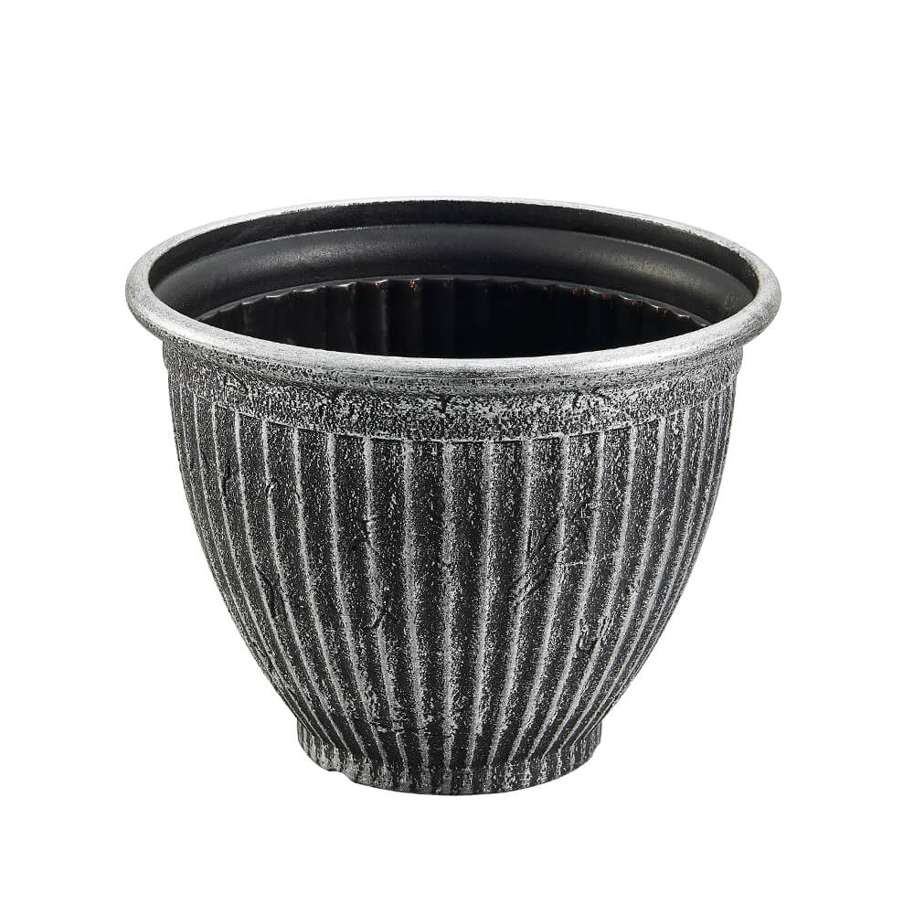 Classic Ribbed Plastic Planter – Durable & Versatile