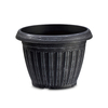 Classic Ribbed Plastic Planter Set – Durable & Versatile