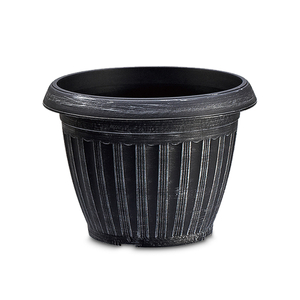 Classic Ribbed Plastic Planter Set – Durable & Versatile
