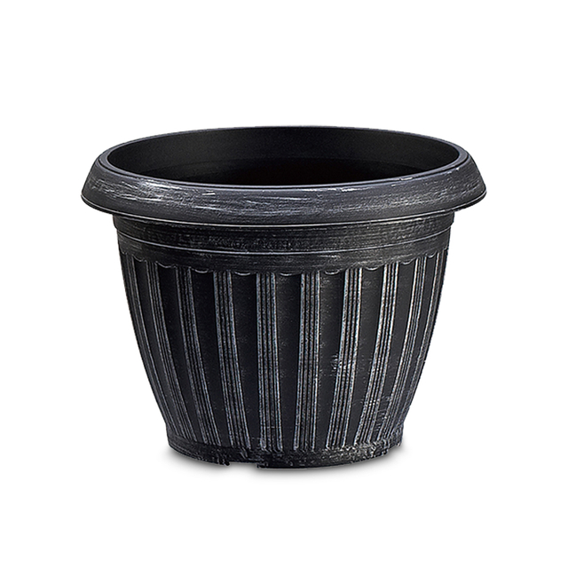Classic Ribbed Plastic Planter Set – Durable & Versatile