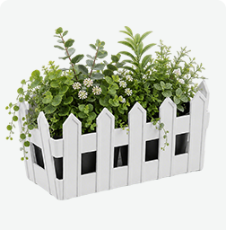 KD1151 white plastic garden fence planter box for landscaping