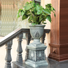 Leaf Pattern Plastic Urn Flower Pot