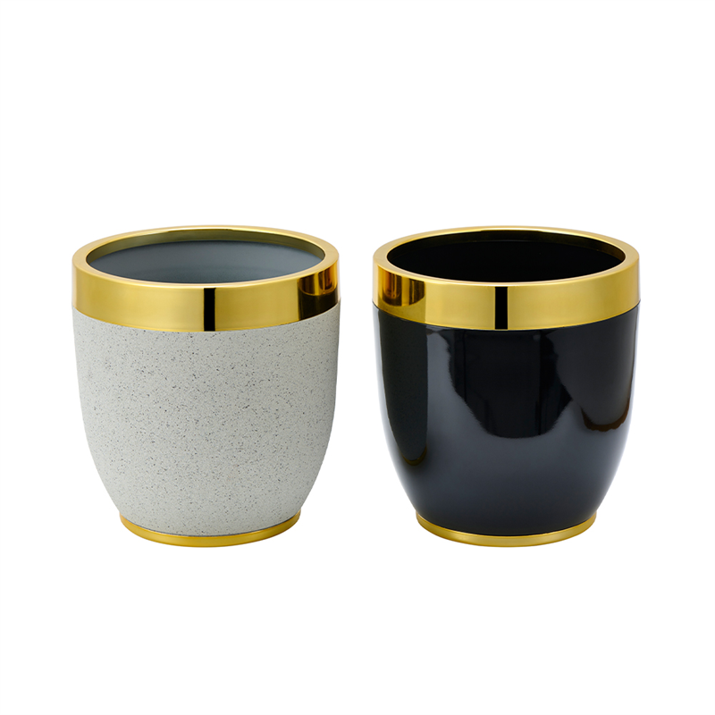 Wholesale Black Round Large Planters Outdoor Round Flower Plant Pot Sets
