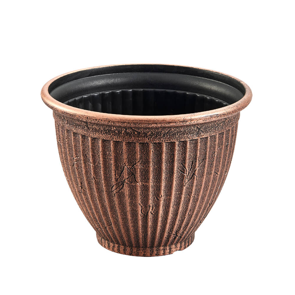 Classic Ribbed Plastic Planter – Durable & Versatile