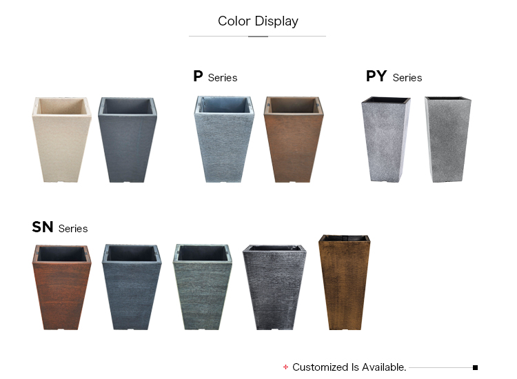 Decorative Square Plastic Flower Pot 