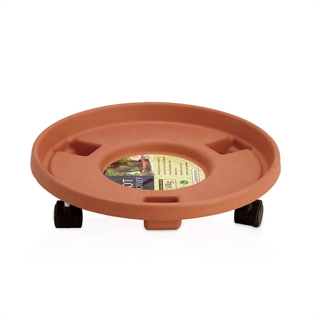 LUDU KD001-0003 Outdoor Garden Plastic Plant Flower Pot Trolley with Wheels