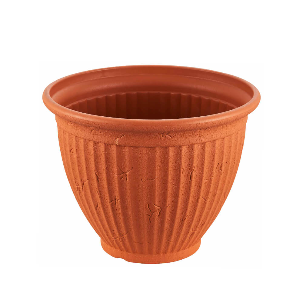 Classic Ribbed Plastic Planter – Durable & Versatile
