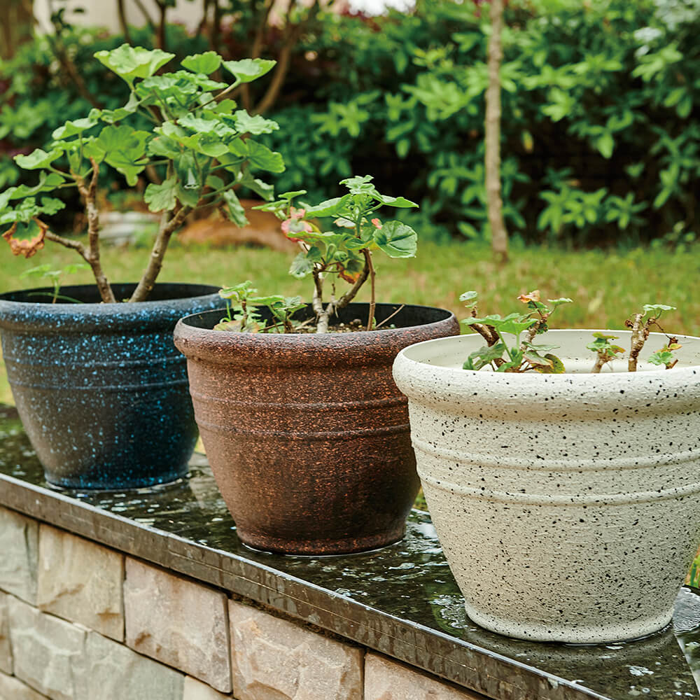 Vintage Stone-Texture Plastic Planter