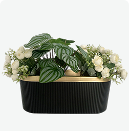 KD4501 modern black painted plastic flower pot for indoor plants