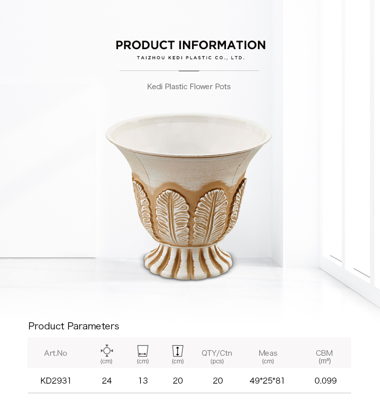 Plastic Cup Shape Urn Flower Pot