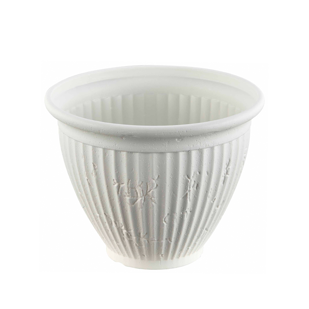 Classic Ribbed Plastic Planter – Durable & Versatile